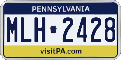 PA license plate MLH2428