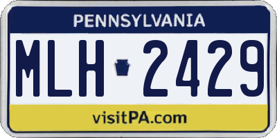 PA license plate MLH2429