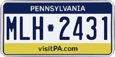PA license plate MLH2431