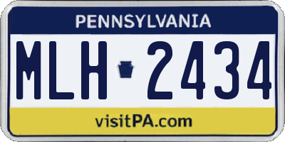 PA license plate MLH2434