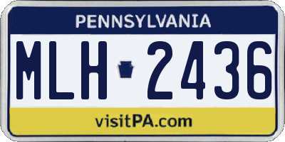 PA license plate MLH2436