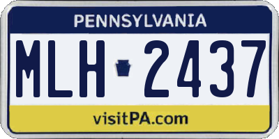 PA license plate MLH2437