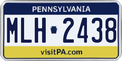 PA license plate MLH2438