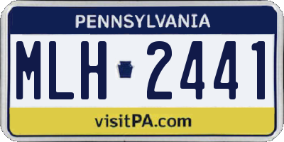 PA license plate MLH2441
