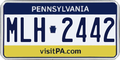 PA license plate MLH2442