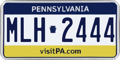 PA license plate MLH2444