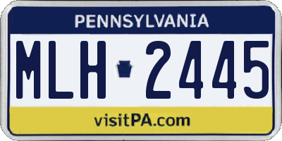 PA license plate MLH2445
