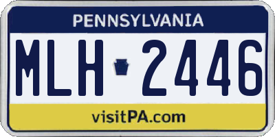PA license plate MLH2446