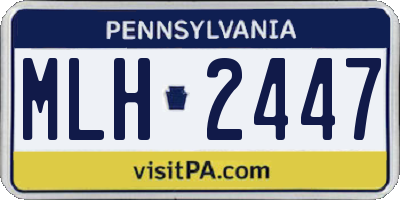 PA license plate MLH2447