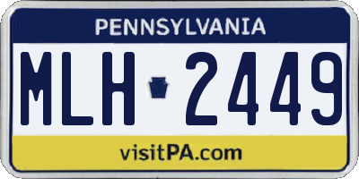 PA license plate MLH2449