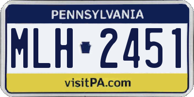 PA license plate MLH2451