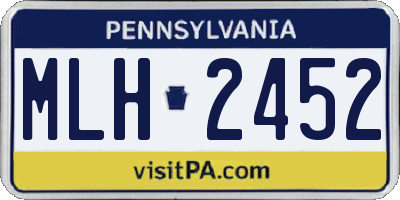 PA license plate MLH2452