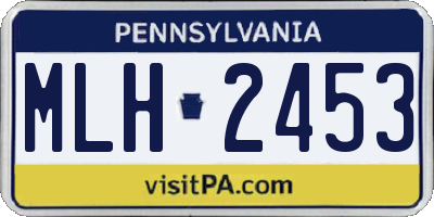 PA license plate MLH2453