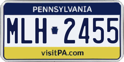 PA license plate MLH2455