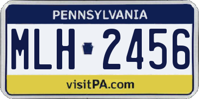 PA license plate MLH2456