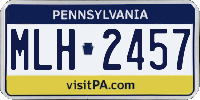 PA license plate MLH2457