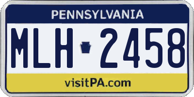 PA license plate MLH2458