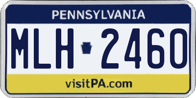 PA license plate MLH2460