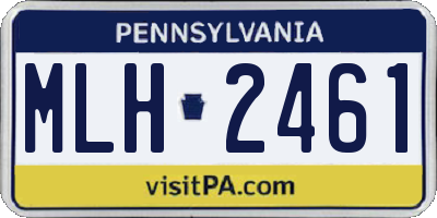 PA license plate MLH2461