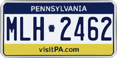 PA license plate MLH2462
