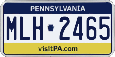 PA license plate MLH2465