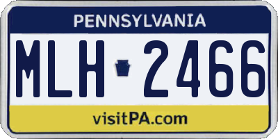 PA license plate MLH2466
