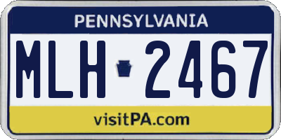 PA license plate MLH2467