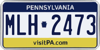 PA license plate MLH2473