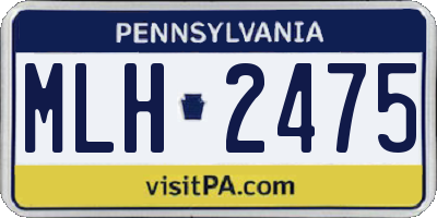 PA license plate MLH2475