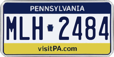PA license plate MLH2484