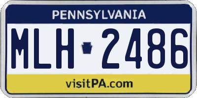 PA license plate MLH2486