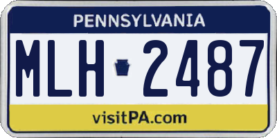 PA license plate MLH2487