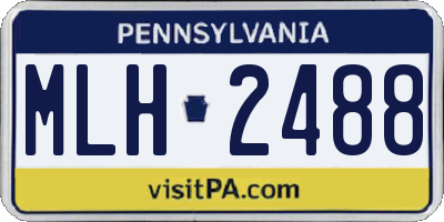 PA license plate MLH2488