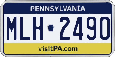 PA license plate MLH2490