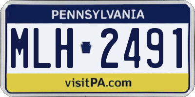 PA license plate MLH2491