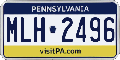 PA license plate MLH2496