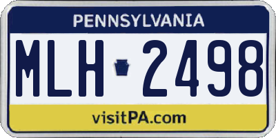 PA license plate MLH2498