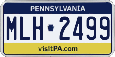 PA license plate MLH2499