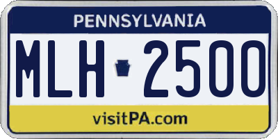 PA license plate MLH2500