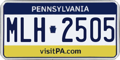 PA license plate MLH2505