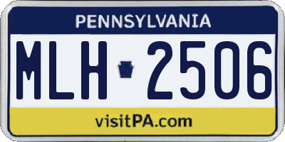 PA license plate MLH2506