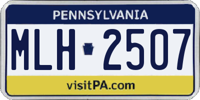 PA license plate MLH2507