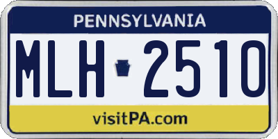 PA license plate MLH2510