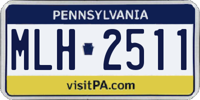 PA license plate MLH2511