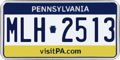 PA license plate MLH2513