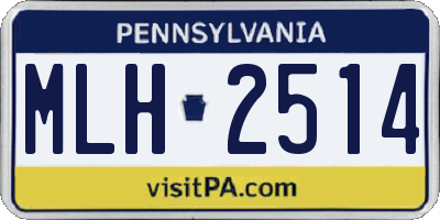 PA license plate MLH2514