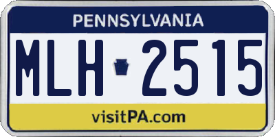 PA license plate MLH2515
