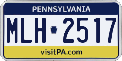 PA license plate MLH2517