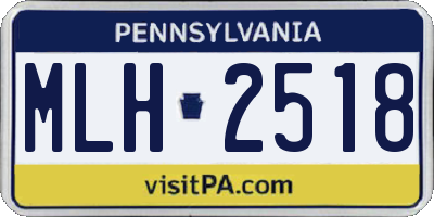 PA license plate MLH2518