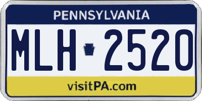 PA license plate MLH2520